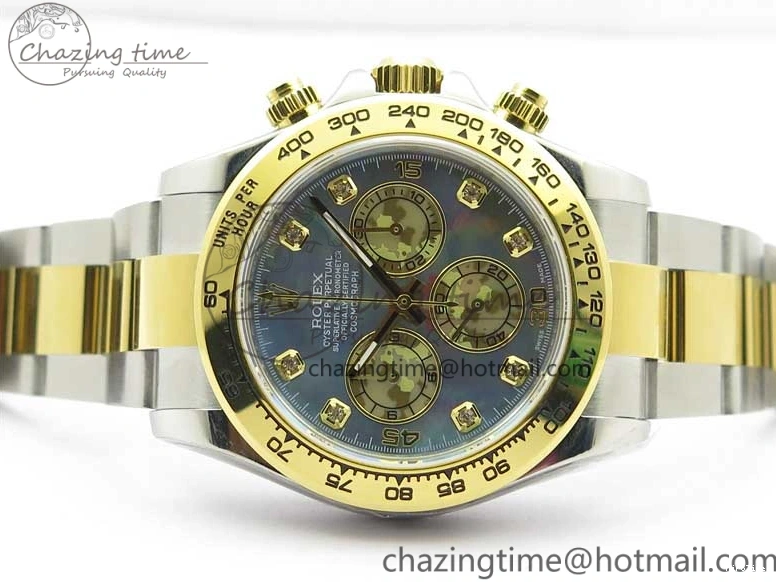 MiroTime 0520 Daytona 116520 SS YG UBF Best Edition Ice Blue MOP Crystal Markers Dial on SS YG Bracelet A Casual 2936